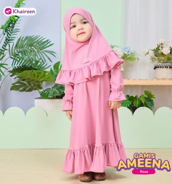 Hijab anak dengan aksen ruffle yang manis